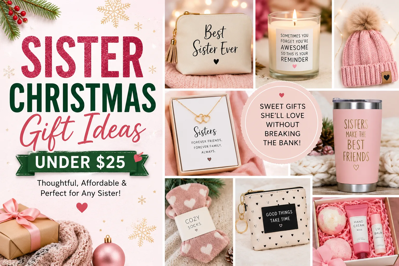 9 Christmas Gift Ideas Under $25 For Your Sister